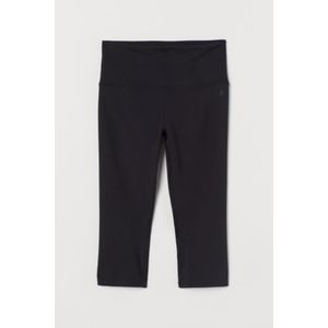 H&M Black Cropped High-Waist Leggings